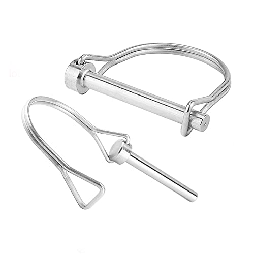 HAIWEN 4-pack heavy-duty safety coupler pins, 1/2 x 3-3/20-inch silver spring steel locking pins