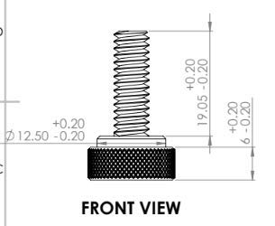 [Australia - AusPower] - 5 Pack of 1/4-20 Knurled Shoulder Flat Tip Brass Thumb Screw - 1-1/16" OAL 
