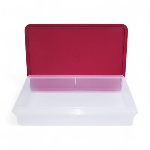 Tupperware Snack N Stor Keeper Rectangle Snack and Store Vineyard Red