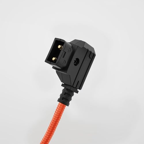 D Tap to Hirose 4 Pin Male Power Cable, Compatible with for Sound Devices 688/633, MixPre-10 II, Zoom F8/F4/F8N, SmallHD AC7/DP7, V-Mount & Gold Mount Battery Compatible Orange