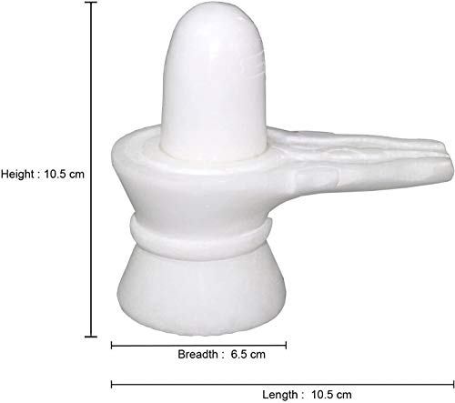 Natural White Marble Shiva Lingam Shivling 4 Inch 350g – Handcrafted Mahadev Lingam Idol for Home Temple, Puja, Abhishek, Meditation, Vastu, Spiritual Healing, Hindu Religious Decor & Sacred Gift