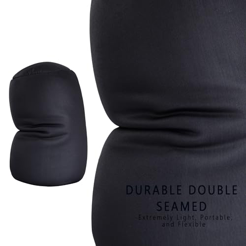 Squishy Microbead Neck Pillow, 7Inch x 12Inch Soft Travel Body Bed Pillow Bean Pillow for Kids Adult Chair Sleeping Car Seat, Fun Dormroom (Black) Black