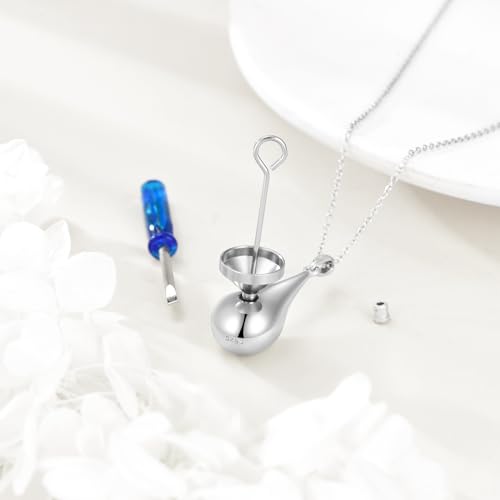YFN Ashes Necklace for Women Sterling Silver Urn Jewelry for for Ashes Memory Necklace teardrop