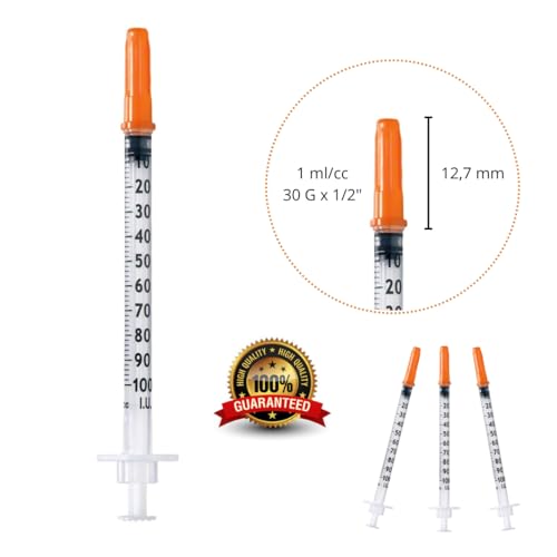 Pack of 50 1 ml/cc Plastic Tube 30G (0.3 x 12.7 mm), Multi-Purpose Measuring Tools, Individually Packed (30G 1/2 Inch)