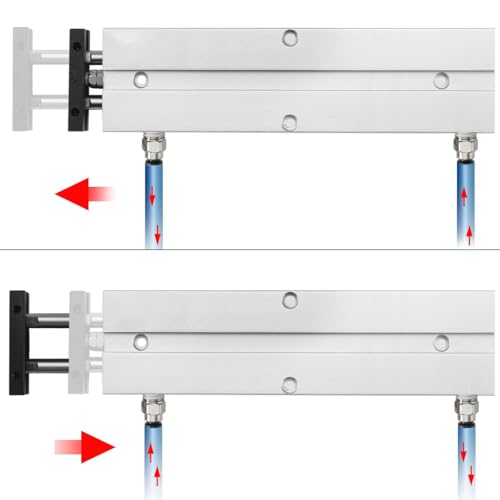 Riven TN10-150 Dual Action Pneumatic Air Cylinder 10mm Bore, 150mm Stroke, Aluminum Double Rod with Magnet for Auto Equipment