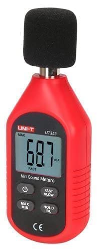 [Australia - AusPower] - UNI-T UT353 Decibel Meter, Digital Sound Level Meter Range 30-130dB, MAX/MIN, Data Hold, with LCD Display Backlight,Use for Home, Noise Environment,Factory 