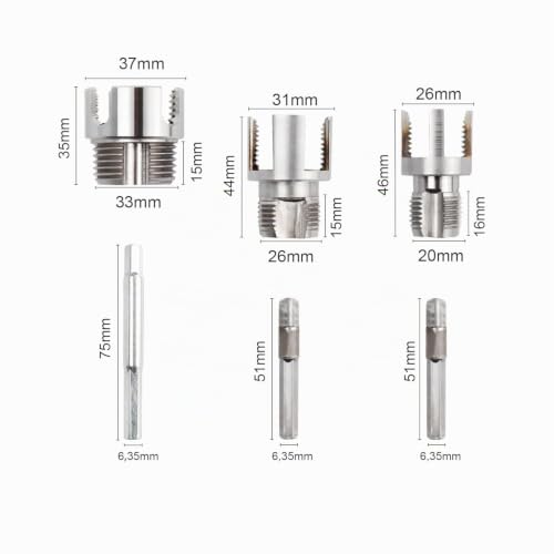 Treki Pack of 3 Pipe Tap 1/2 Inch 3/4 Inch 1 Inch Water Pipe Tap Cutters Pipe Tap Opener Female Thread Cutter External Thread Cutter for PVC PP PE Pipes
