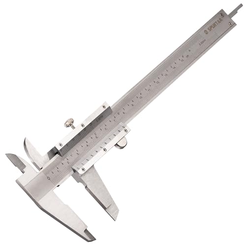 Spurtar Vernier Caliper 150 mm / 6 Inch Calliper Analogue | For diameter depth step measuring accuracy: 0.02 mm / 0.001 inch for household DIY jewelry woodworking
