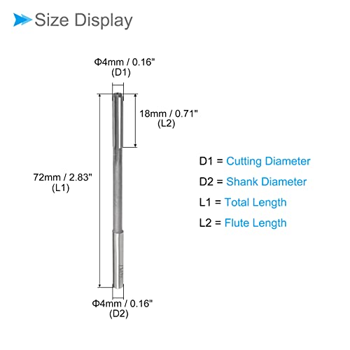 Clamping Reamers 4 mm Cutting Diameter H7 High Speed Steel Straight Groove Milling Cutter (Application: for Lathe Drilling Machine) Pack of 1 4mm