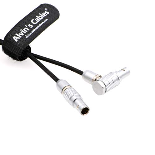 Alvin's Cables Teradek Bond ARRI Alexa Camera Power Cable 2 Pin Male to 2 Pin Male Right Angle 19.7in