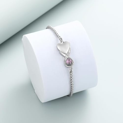 Infinity Urn Bracelet for Women Men Heart Birthstone Cremation Jewelry for Ashes Link Bracelets Keepsake Memorial Urns Lockets for Human Ash Bangle Bracelet Jewellery Purple