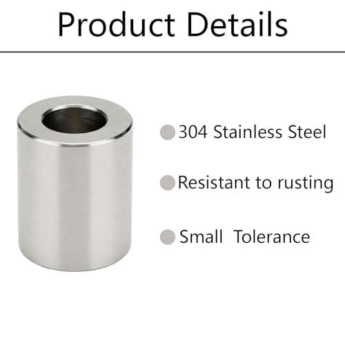 10PCS 304 Stainless Steel Spacer 3/8" Bore x 3/4" OD x 1" Length, Unthreaded Round Standoff Bushing for 3/8" Screws Bolts & Rods, Precision Fit, Corrosion Resistant (3/8" x 3/4" x 1") 3/8" x 3/4" x 1" 10