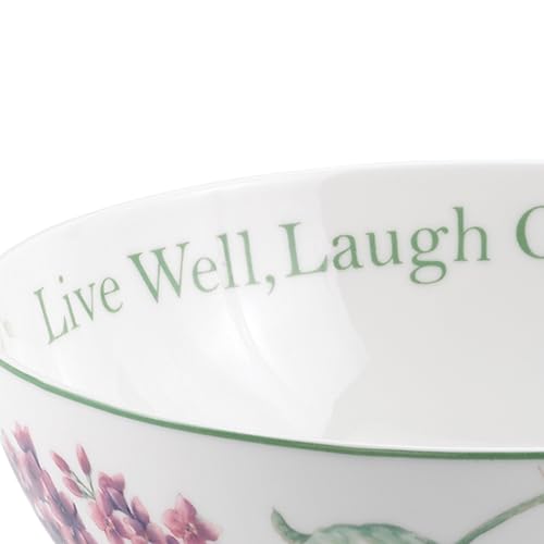 Lenox Butterfly Meadow "Live Well, Laugh Often, Love Much" Serving Bowl, White - Serving Bowl, Sentiment