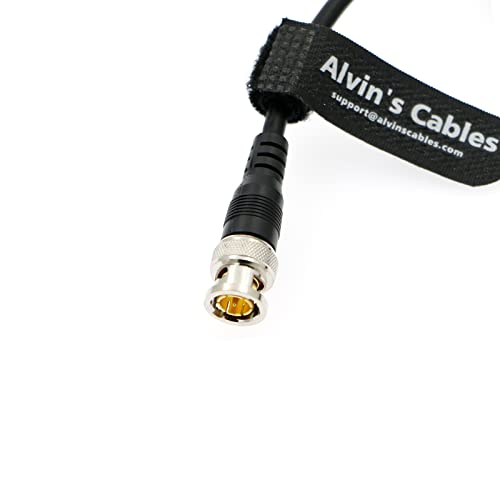 Alvin's Cables Blackmagic BNC Male RG179 Flexible Coaxial Cable for BMCC Video Camera Straight to Right Angle coiled cable straight to 90° Black