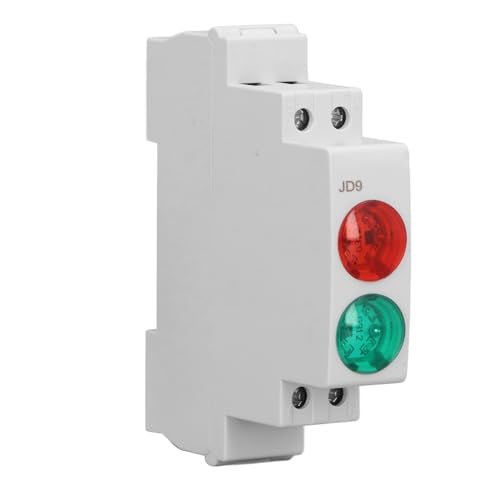Fafeicy AC/DC 230V IP20 DIN Rail LED Signal Indicator Red and Green, Two-Colour Display with Two Lights for Distribution Box, 6mm² Connection Cable
