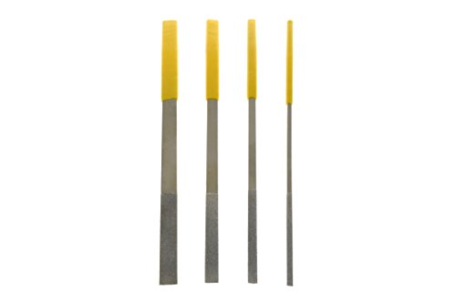 SE 12-piece diamond hand file set with assorted precision files and textured abrasive surfaces