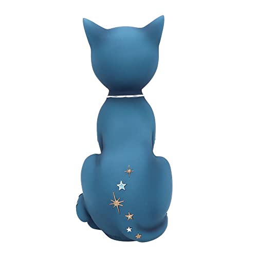 Celestial Kitty Spiritual Cat Figurine – Moon & Stars Ornament 26cm Blue