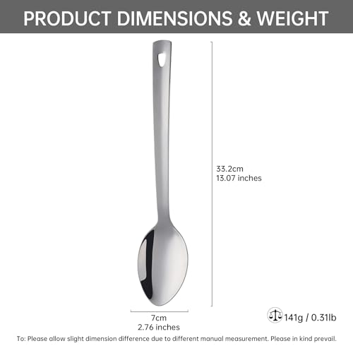 DOCBLACK 13 Inch Serving Spoons Set of 6, Heavy Duty Stainless Steel Buffet Spoons with Long Handle for Kitchen, Restaurant, Party, Dishwasher Safe (Silver, 6PCS) Silver 6PCS 13 inches