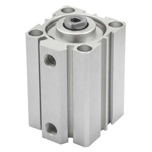 Heschen Pneumatic Compact Aluminum Air Cylinder SDA 40-50 Bore: 40mm Stroke 50mm 1/8 PT Port Size Double Acting (50mm Stroke) 50mm Stroke