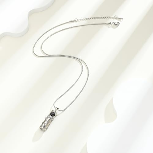 Sunflower Urn Necklace Cremation Jewelry Memorial Ash Necklace Silver-Black