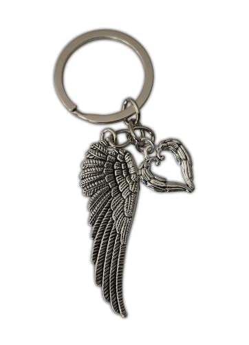 Guardian Angel Keyring Charm Heart - Lovely Keychain Accessory