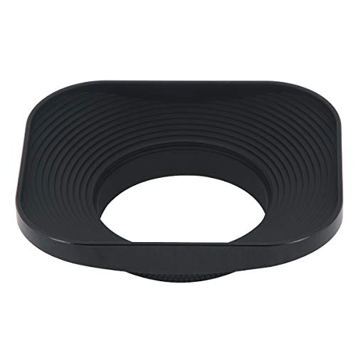 Haoge LH-B39T 39mm Square Metal Screw-in Lens Hood with Cap for Fujifilm Fujinon 60mm f/2.4 XF60mmF2.4 R Macro, Fuji 27mm f/2.8 XF27mmF2.8 Lens and Other Lens with 39mm Filter Thread Black