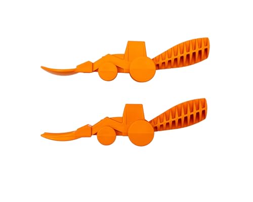 Constructive Eating - Toddler Utensils Made in USA, Dishwasher Safe, BPA Free, Easy Grip Handle, Silverware for Toddlers, Utensils for Kids, Toddler Fork and Spoon Orange and Green Tractor (2 Pack) 2 Pack
