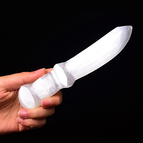 JIC Gem Selenite Knife 7 inches, Crystal Healing & Decoration 7" Knife-1PC