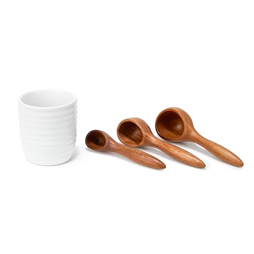 nambe x Tom Papa Breaking Bread Measuring Spoons with Canister