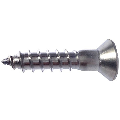 #4 x 3/4" Flat Head Wood Screws, Phillips Drive, Type 316 Marine Grade Stainless Steel, Partial Thread, Bright Finish, Quantity 100 By Fastenere #4 x 3/4" (100 Pack)
