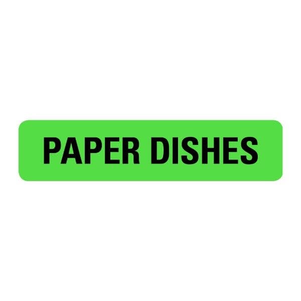 Paper Dishes Food Service Medical Labels
