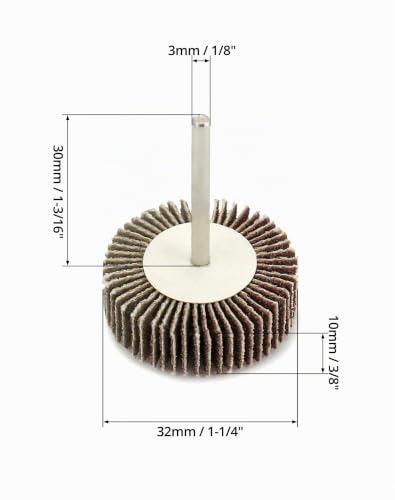 QWORK Pack of 30 Flap Sanders, Flap Sanders, 32 x 10 x 3 mm, 80 Grit for Rotary Tools