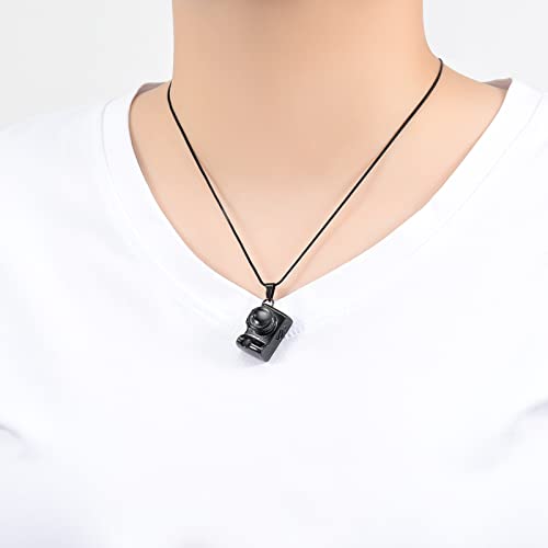 Camera Cremation Jewelry Urn Necklace for Ashes Stainless Steel Memorial Pendant for Loved Ones Digital Camera Keepsake Ash Jewelry Black
