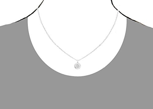 Ritastephens Italian Sterling Silver Round Saint St Christopher Medal Charm Pendant Necklace, 19mm, 20"