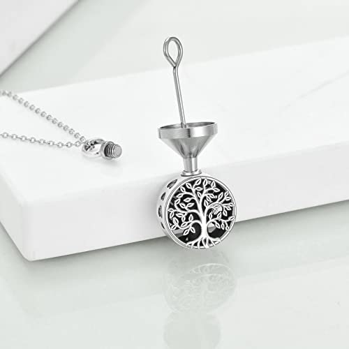 Tree of Life Urn Necklaces for Ashes Sterling Silver Tree of Life Cremation Jewelry for Ashes for Women Tree of Life Urn Necklaces