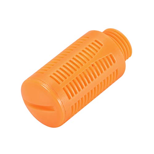 uxcell orange plastic pneumatic muffler, G1/4 air line flow control exhaust fitting, 2-pack