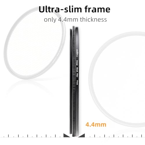 GREEN.L 72mm Gold Streak Lens Filter, Premium Optical Glass 360°Rotatable Anamorphic Flare Camera Lens Effect Filter