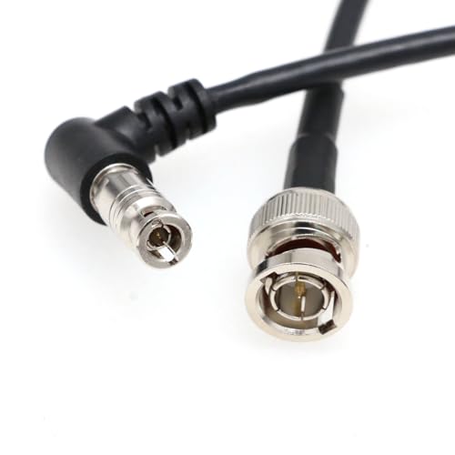 SZRMCC High Density HD Right Angle Micro BNC Q4 to Standard BNC 75 Ohm UHD 4K Video Coaxial Cable for Blackmagic Video Assist 5″ 12G-SDI HDR Monitor (15cm) 15cm