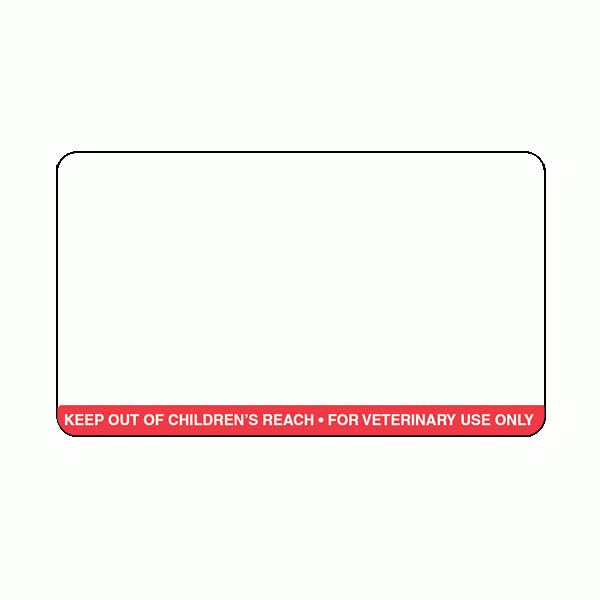 Small Veterinary Prescription Labels W/Warning - 1-4/5” x 3-1/10”, 400 Labels Per Roll, Red Warning | “Keep Out of Children's Reach - for Veterinary Use Only | LabelVaue Brand