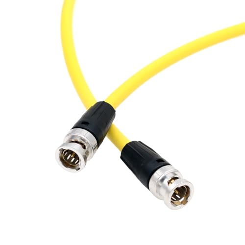 12G 4K SDI BNC Cable for Canon C400 C500 C300 V-Raptor Camera Ninja V SmallHD Portkeys Monitor Teradek Hollyland Vaxis, Yellow Canare 75 Ohm 50cm