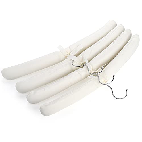 Tosnail 12 Pack Fabric Padded Hangers, Foam Padded Wedding Dress Hangers for Coat, Blouse, Sweaters, Bride Dress, Clothes - White