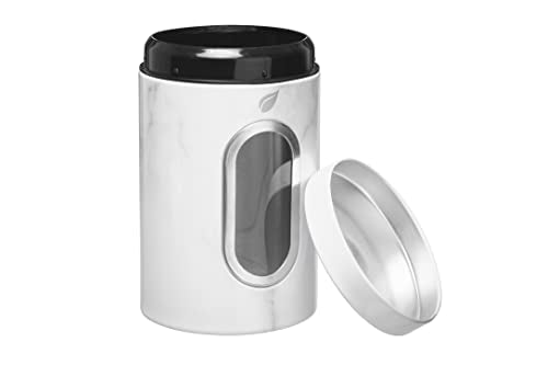 Kitchen Canisters Food Storage- Modern Kitchen Decoration of Canister Set with Multiple Preservation Purposes by Tight Sealed Lids, Good for Wedding Gifts Kitchen Canisters Set of 3, Marble White