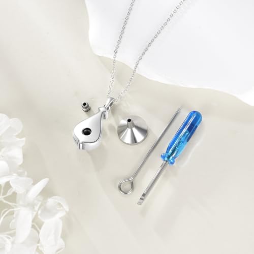 JERWLI Moonstone Urn Necklaces for Ashes 925 Sterling Silver Urn Pendant Moonstone Jewellery for Women Lover