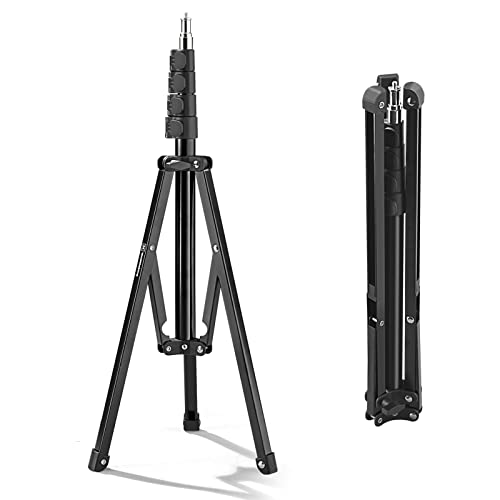 WELLMAKING Light Stand, 72 inches led Light Stand Reverse Folding Light Tripod with U-Shape Camera Flash 180°Swivel Mount Bracket