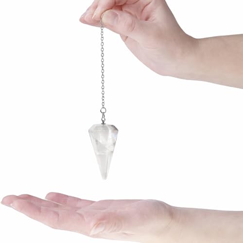Polar Jade Natural Crystal Pendulum with Chain & Pouch Quartz