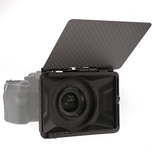 FOTGA Mini Lightweight Clamp-On Matte Box with Carbon Fiber Top Flag for DSLR Mirrorless Camera Compatible with 4x4 4x5.65 67mm/72mm/77mm/82mm Filters (Starter Version)