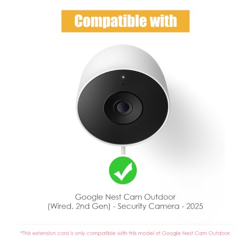 2 Pack Power Cable for Google Nest Cam Outdoor(Wired, 2nd Gen) 2