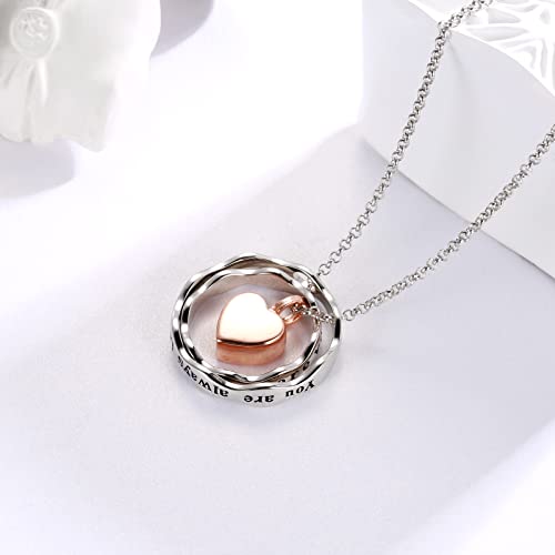 Sterling Silver Cremation Necklace for Ashes Keepsake for Women Rose Husband