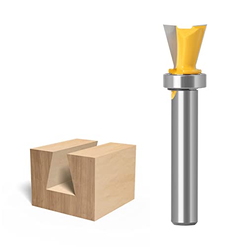 Dovetail Cutter with Bearing, 8 mm Shank, Dovetail Cutter Drill Sets, Dovetail Common Cutter (1 x 8 mm Shank) 1PCS 8mm Shank