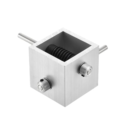sourcing map Gear Box 90 Degree Right Angle Worm Gearbox 1:10 Reduction Gearbox 1 Module 10 Teeth Worm Gear Aluminum Frame Simple Mechanical DIY Module with 6mm Shaft, 100x100x50mm(LxWxH)